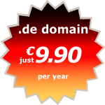 Register your .de domain for just nur &euro;9.90